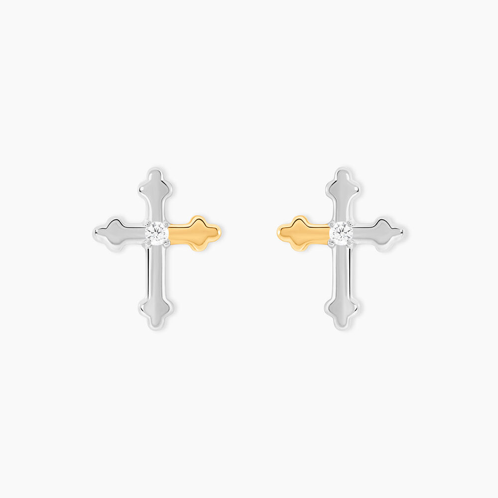 Boucles D'Oreilles Puces Or Jaune Oxyde De Zirconium - Puces Femme | Marc Orian