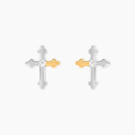 Boucles D'Oreilles Puces Or Jaune Argent Blanc Oxyde De Zirconium - Puces Femme | Marc Orian