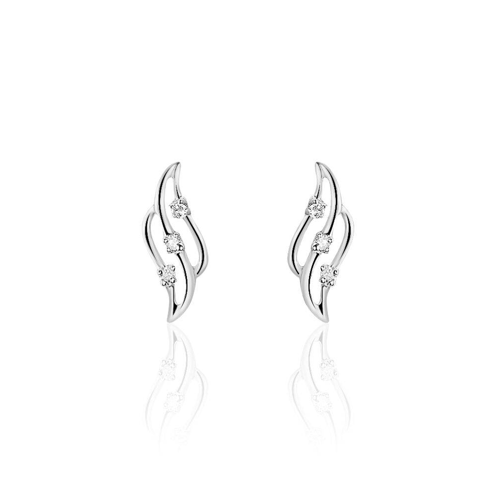 Boucles D'oreilles Puces Marnie Or Blanc Diamant - Pendantes Femme | Marc Orian