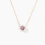 Collier Astrithr Or Jaune Am&eacute;thyste Oxyde De Zirconium - Colliers avec pierres Femme | Marc Orian