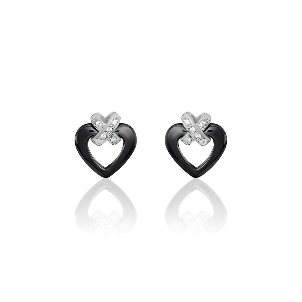 Boucles D'oreilles Puces Nolwen Argent  C&eacute;ramique Oxyde De Zirconium - Puces Femme | Marc Orian