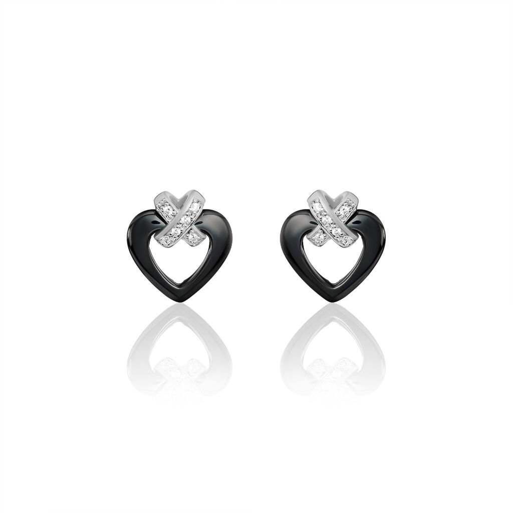 Boucles D'oreilles Puces Nolwen Argent  C&eacute;ramique Oxyde De Zirconium - Puces Femme | Marc Orian