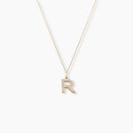 Pendentif Lettre R Or Jaune Oxyde - Pendentifs Famille | Marc Orian
