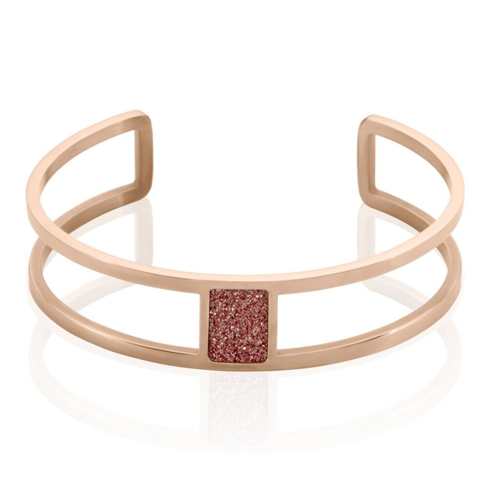 Bracelet Jonc Acier Rose Maria - Bracelets joncs Femme | Marc Orian