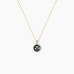 Collier Jodocus Or Jaune Perle De Tahiti Oxyde Zirconium - Colliers avec pierres Femme | Marc Orian