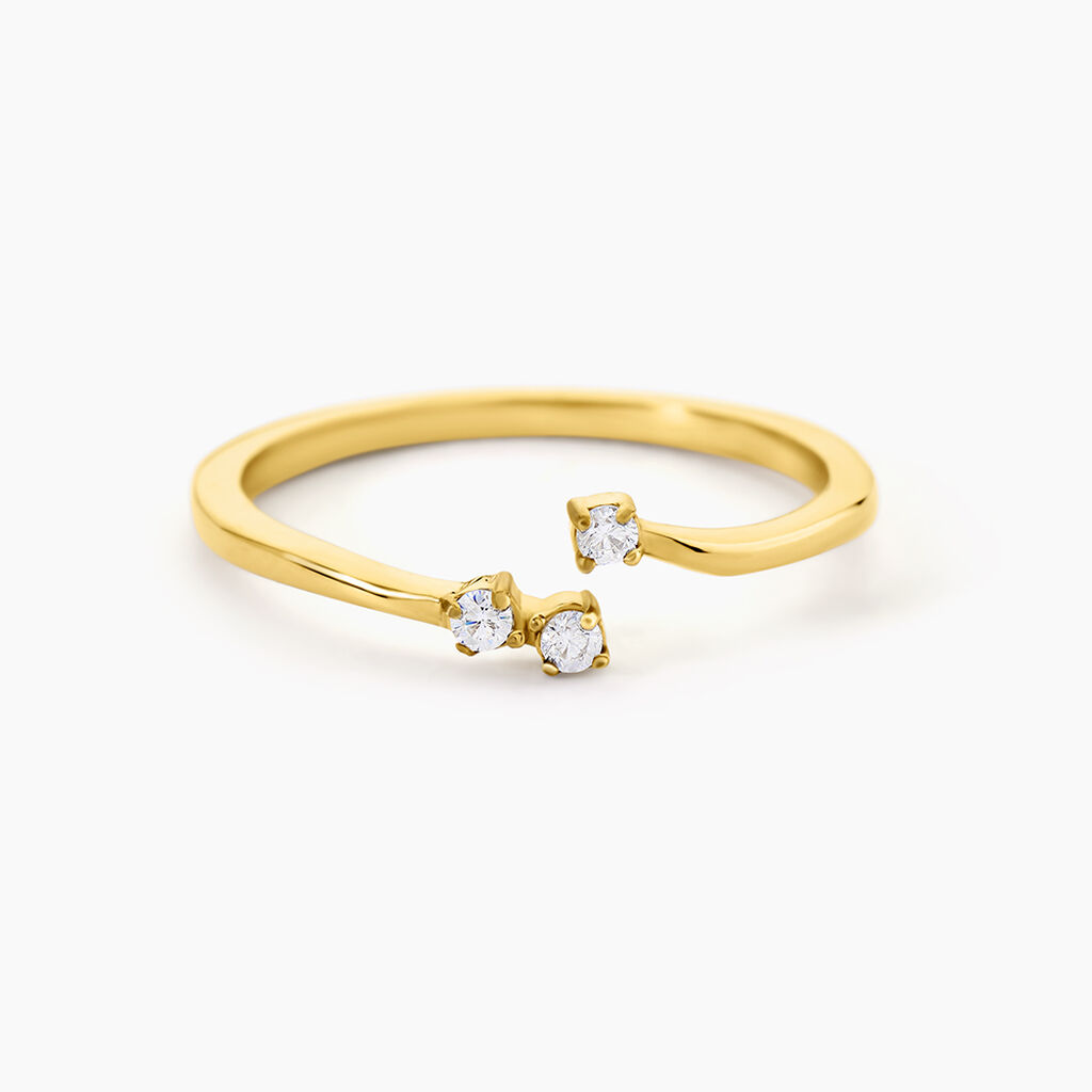 Bague Chrissy Acier Jaune Oxyde De Zirconium - Bijoux fantaisie Femme | Marc Orian