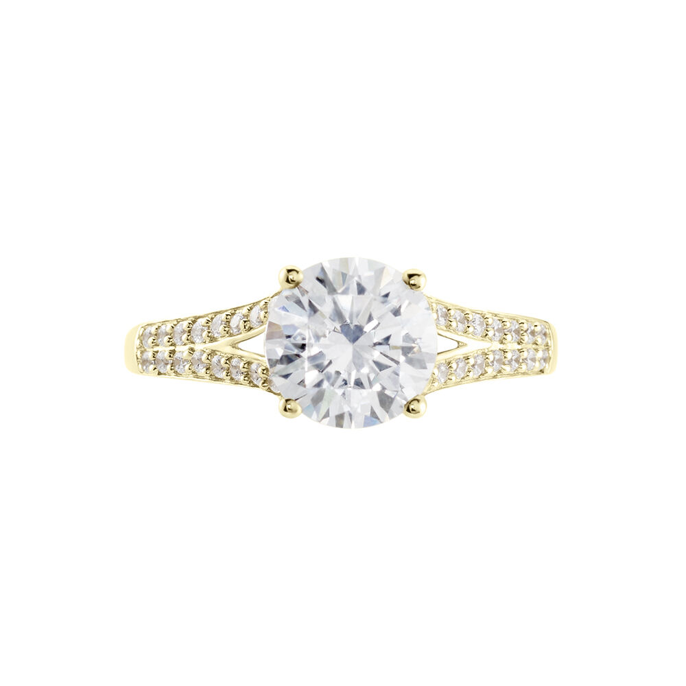 Bague Or Jaune Carolina Oxyde De Zirconium - Solitaires Femme | Marc Orian