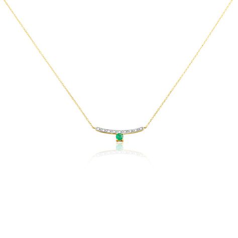 Collier Emeald Is The New Black Or Jaune Emeraude Diamant - Colliers avec pierres Femme | Marc Orian