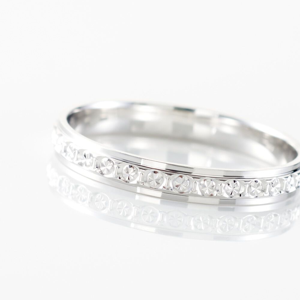 Alliance Heldea Ruban Plat Or Blanc - Alliances duo Unisex | Marc Orian