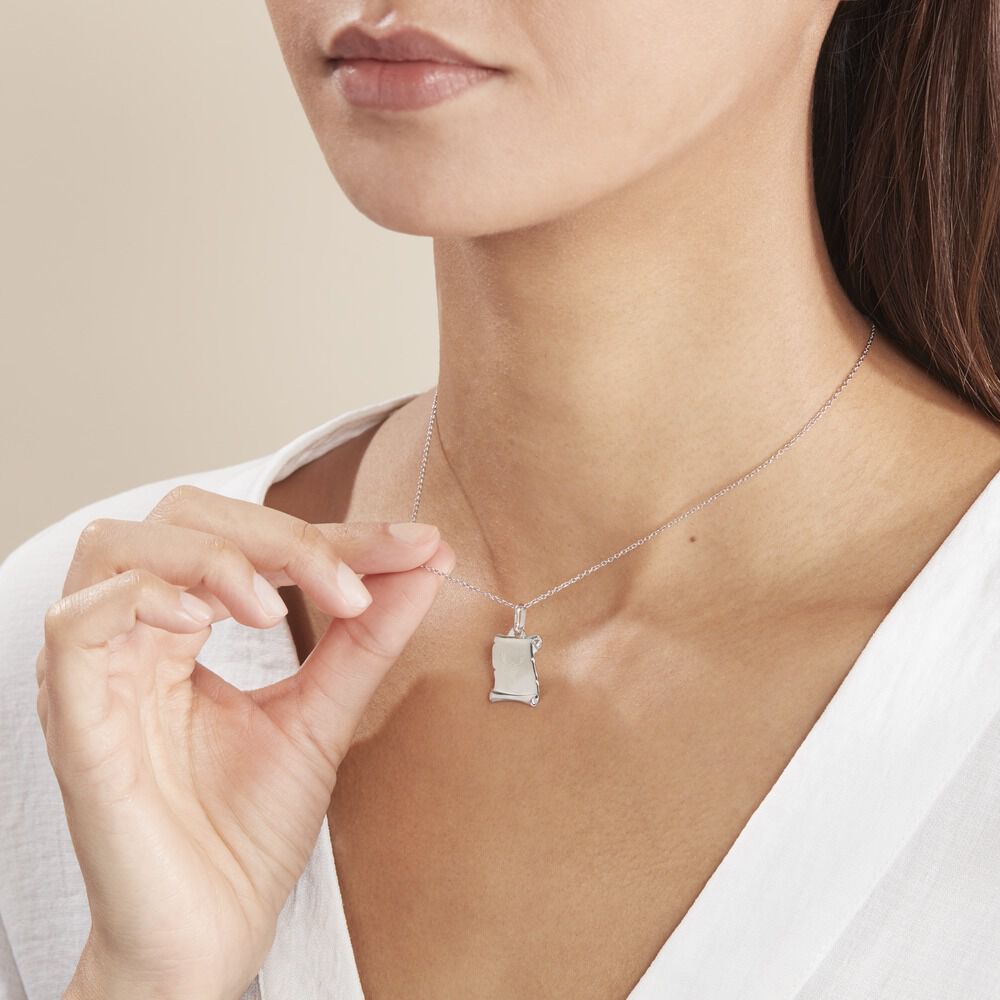Pendentif Zodiaque Parchemin Argent Blanc - Bijoux personnalisés Famille | Marc Orian