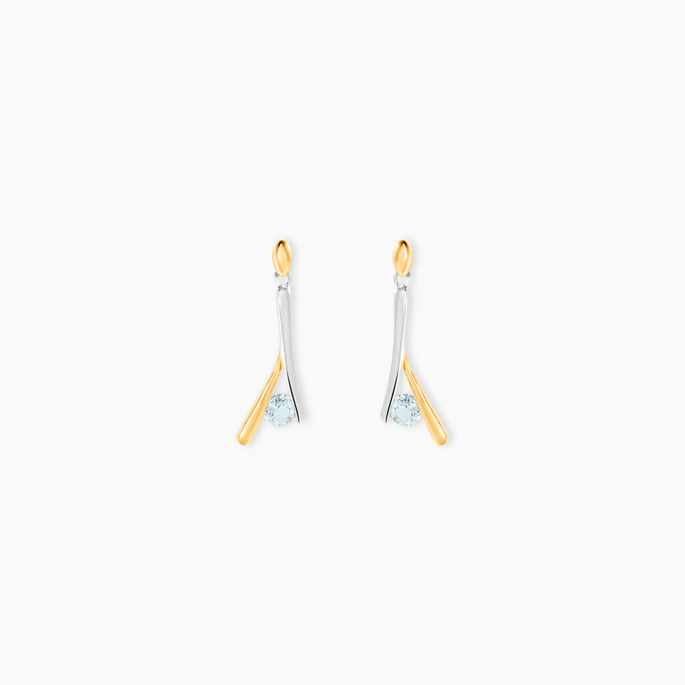 Boucles D'oreilles Pendantes Formev Or Bicolore Oxyde De Zirconium - Pendantes Femme | Marc Orian
