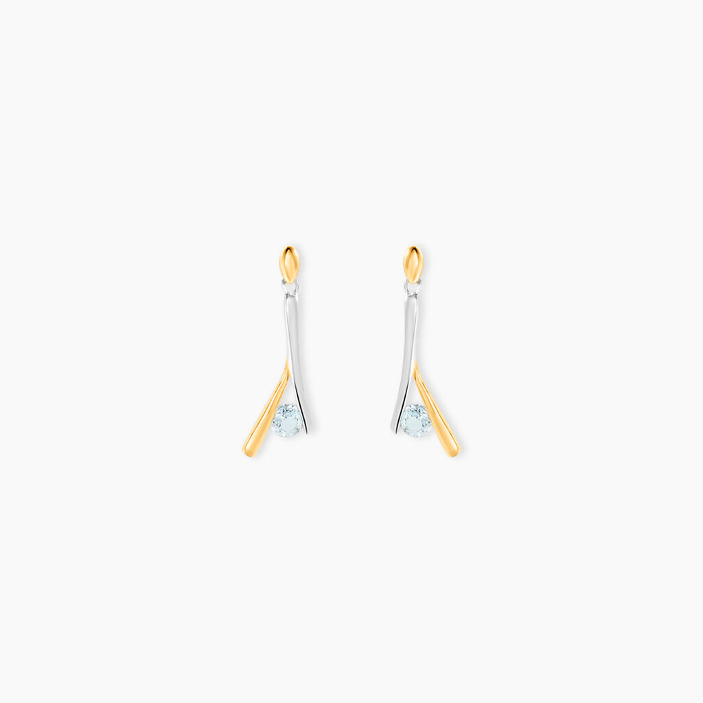 Boucles D'oreilles Pendantes Formev Or Bicolore Oxyde De Zirconium - Pendantes Femme | Marc Orian