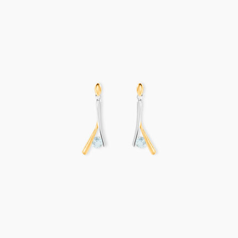 Boucles D'oreilles Pendantes Formev Or Bicolore Oxyde De Zirconium - Pendantes Femme | Marc Orian
