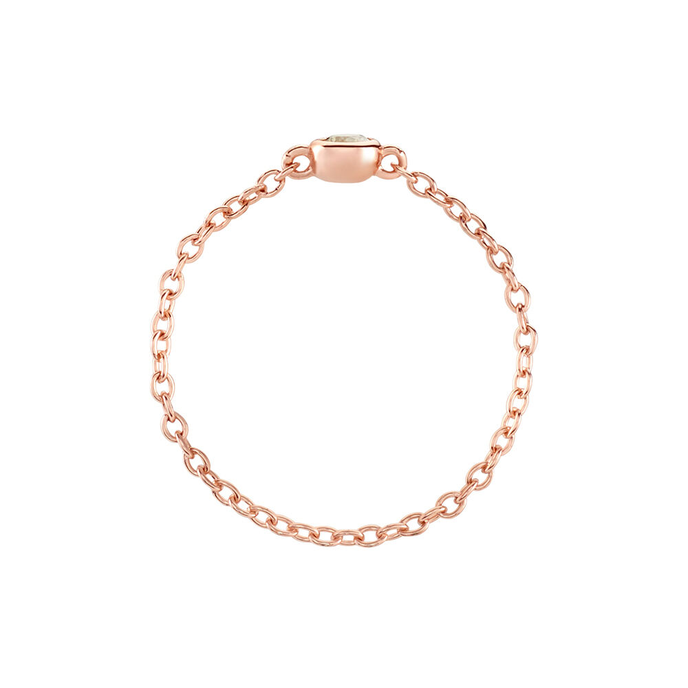 Bague Chaine Madalyn Argent Rose Oxyde De Zirconium - Solitaires Femme | Marc Orian