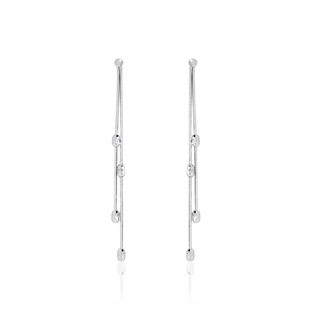 Boucles D'oreilles Pendantes Linda Argent Blanc - Pendantes Femme | Marc Orian