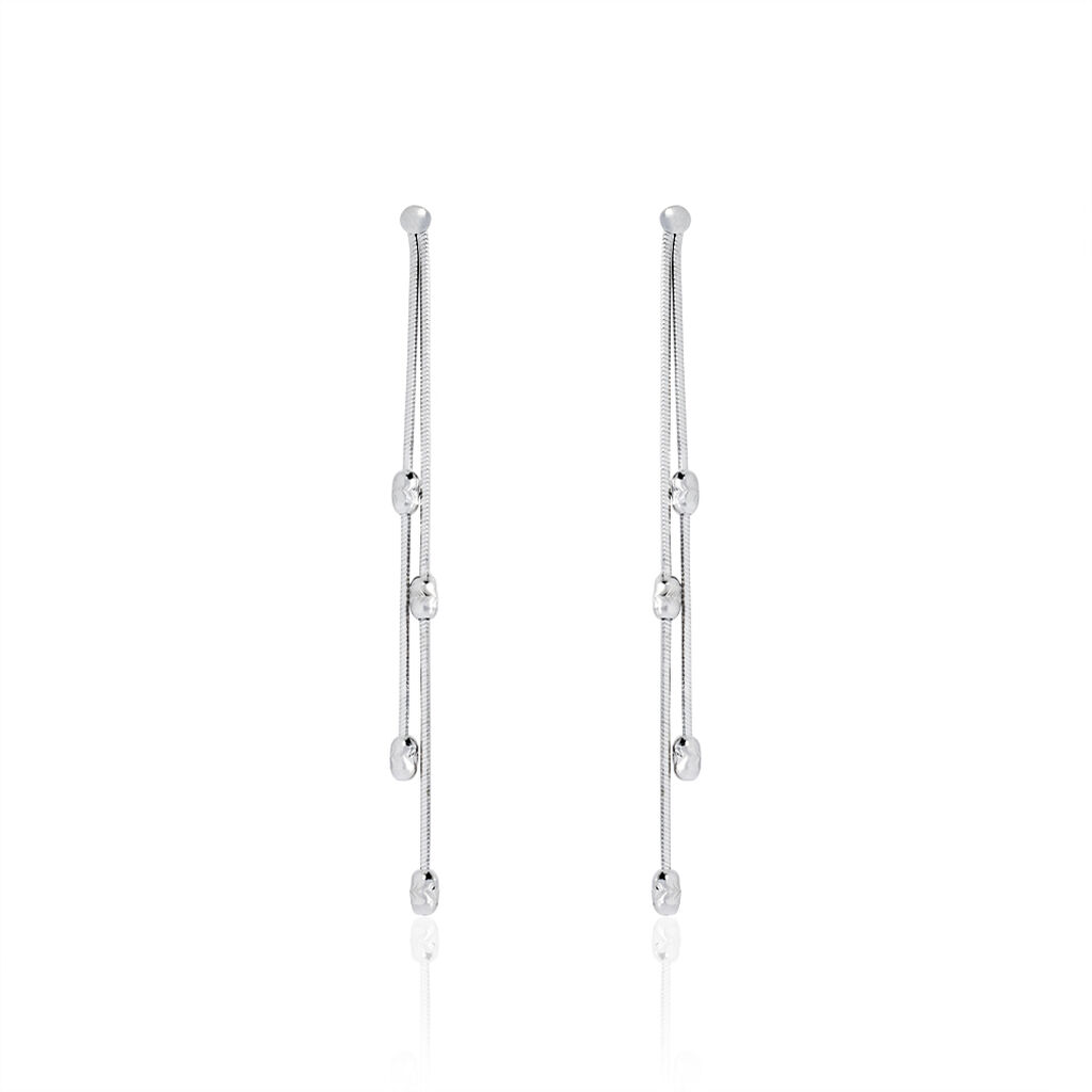 Boucles D'oreilles Pendantes Linda Argent Blanc - Pendantes Femme | Marc Orian