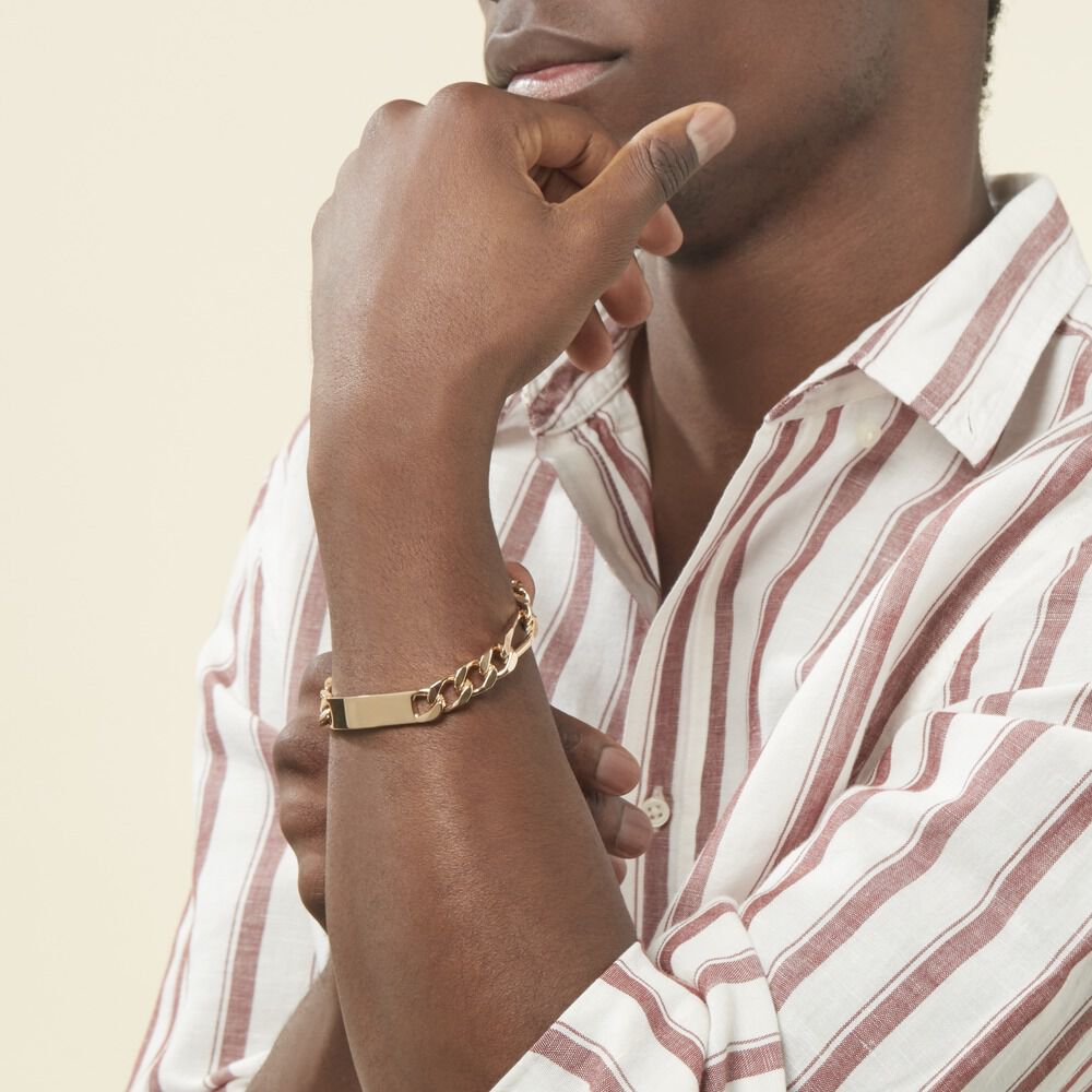 Bracelet Identité Bixente Plaqué Or Jaune - Gourmettes Homme | Marc Orian