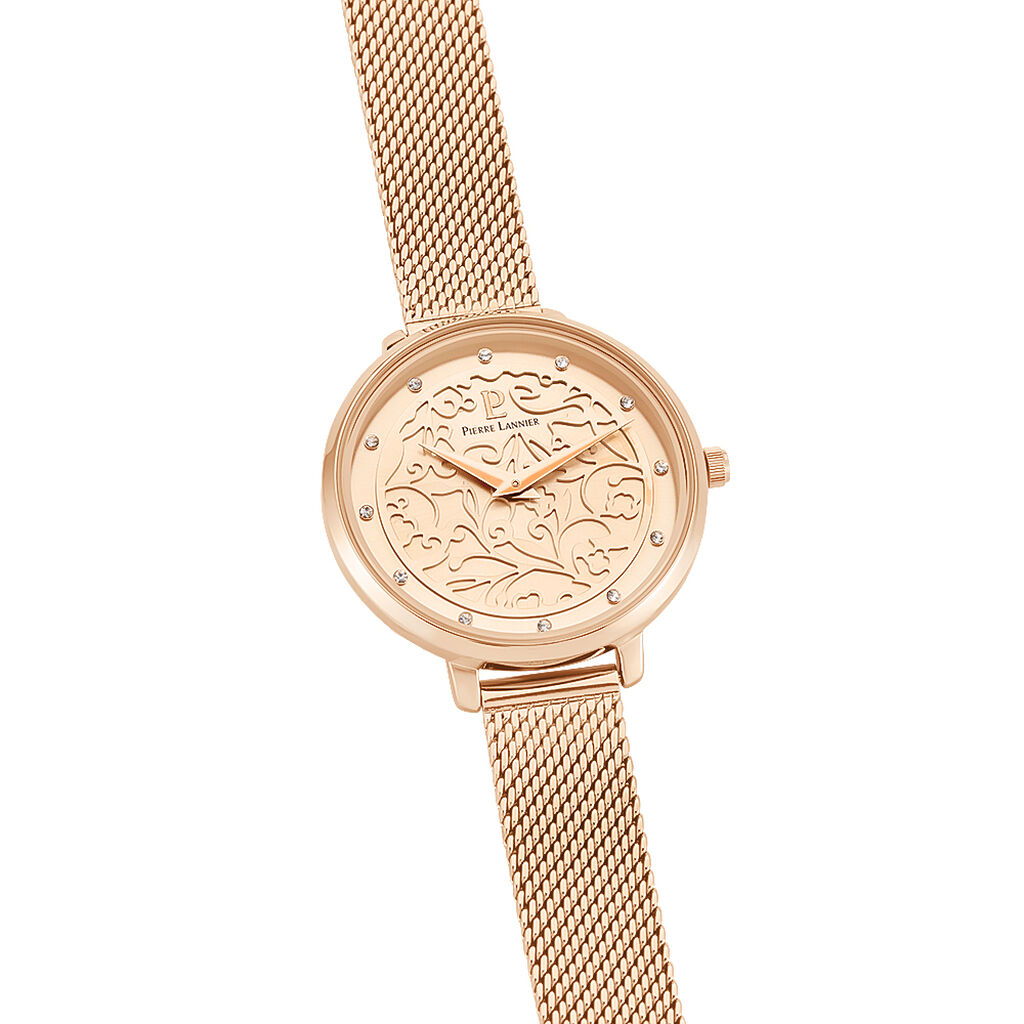 Montre Pierre Lannier Eolia Doré Rose - Montres Femme | Marc Orian