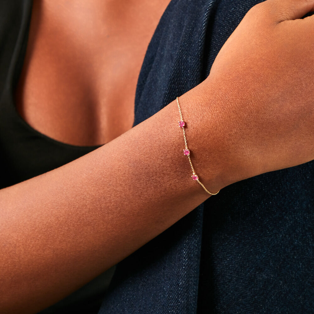 Bracelet Esmerald Rendez-Vous Or Jaune Rubis - Bracelets chaînes Femme | Marc Orian