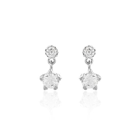 Boucles D'oreilles Puces Tibby Argent Blanc Oxyde De Zirconium - Puces Femme | Marc Orian