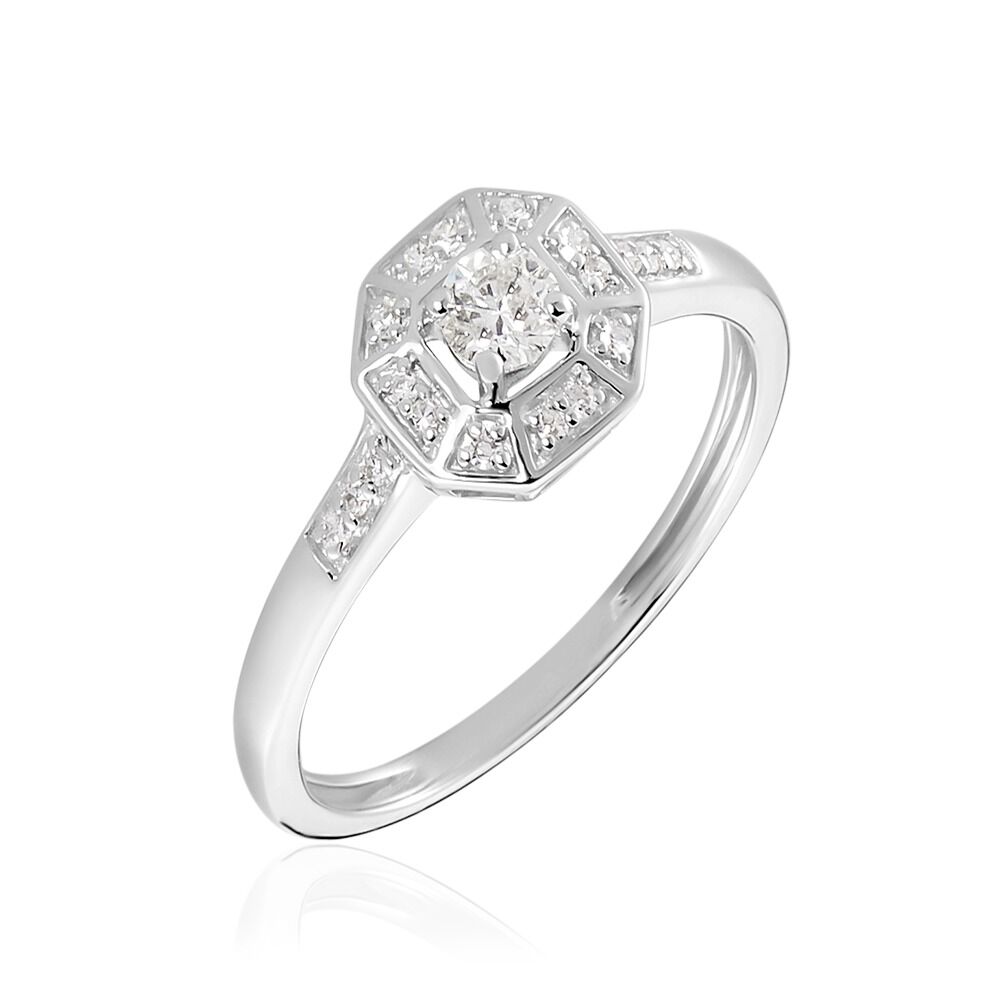 Bague Transmission Or Blanc Diamant - Solitaires Femme | Marc Orian