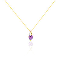 Collier Bertille Or Jaune Amethyste Et Oxyde De Zirconium