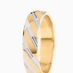 Alliance Strie Fantaisie Demi Jonc Classique Or Bicolore - Alliances duo Unisex | Marc Orian