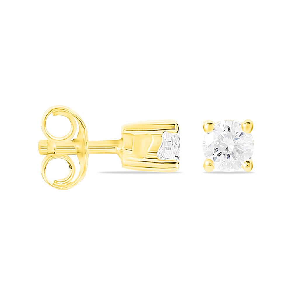 Boucles D'oreilles Puces Victoria Or Jaune Diamant - Puces Femme | Marc Orian