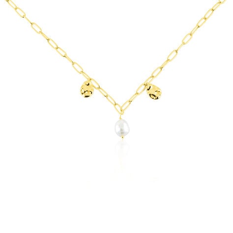 Collier Argent Dore Keshi Maille Cheval - Colliers avec pierres Femme | Marc Orian