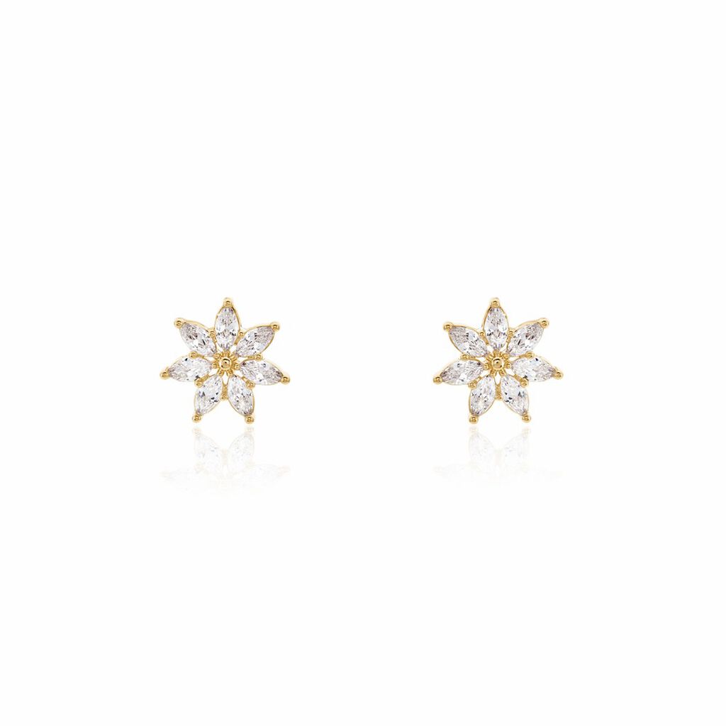 Boucles D'oreilles Puces Mia Plaqué Or Doré Oxyde De Zirconium - Puces Femme | Marc Orian