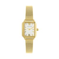 cadran doré fond blanc bracelet acier doré