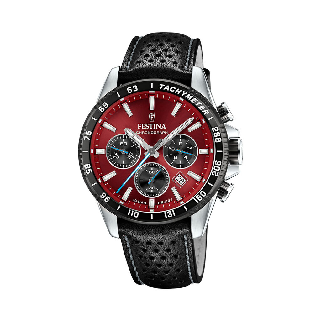 Montre Festina Timeless Chrono 45-2 Rouge - Montres chronographes Homme | Marc Orian