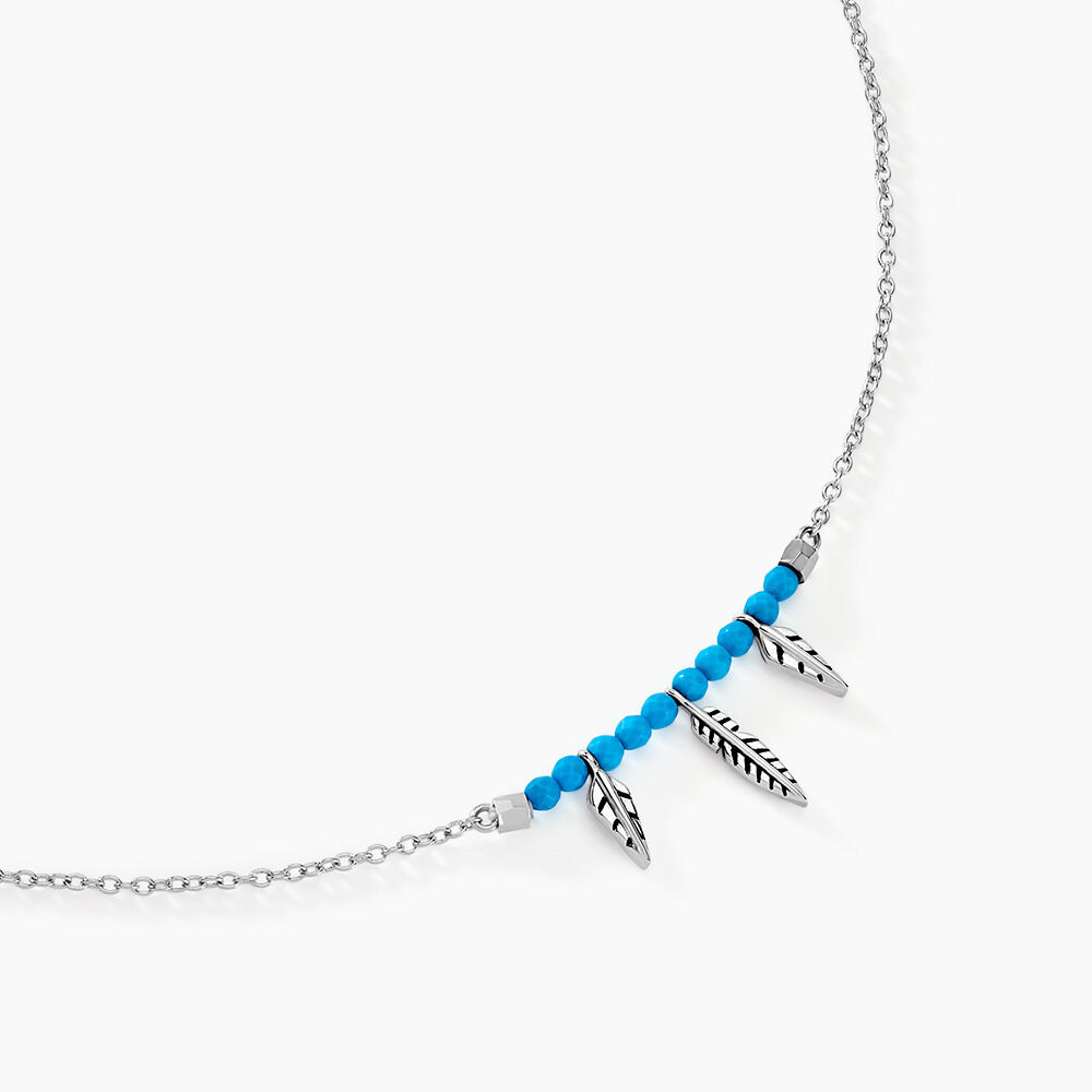 Collier Lottie Argent Blanc Turquoise - Colliers avec pierres Femme | Marc Orian