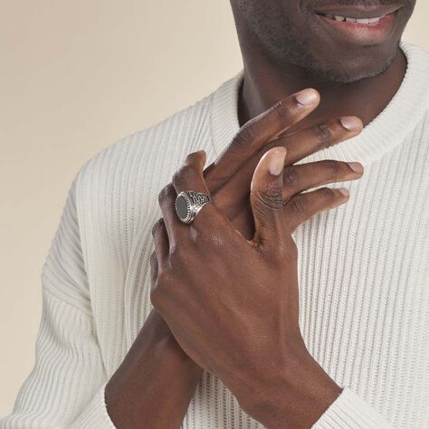 Bague Thimeo Argent Blanc Onyx - Bagues Homme | Marc Orian