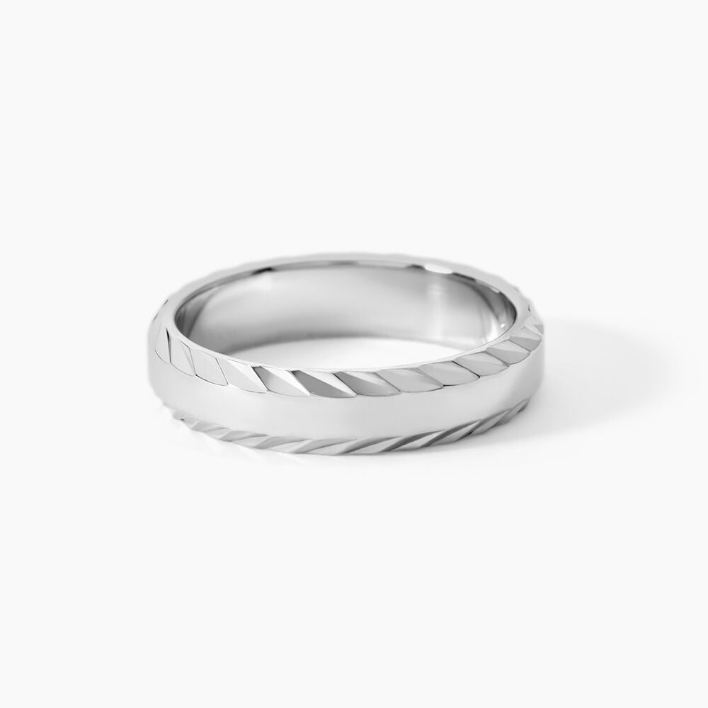 Alliance Nene Ruban Plat Argent Blanc - Alliances duo Famille | Marc Orian