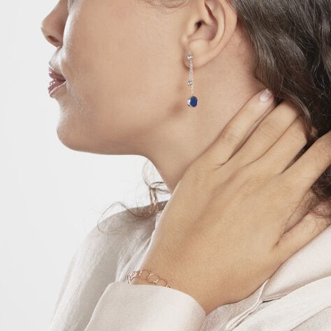 Boucles D'oreilles Pendantes Franzine Argent Blanc Lapis Lazulis - Boucles d'oreilles Pendantes Femme | Marc Orian
