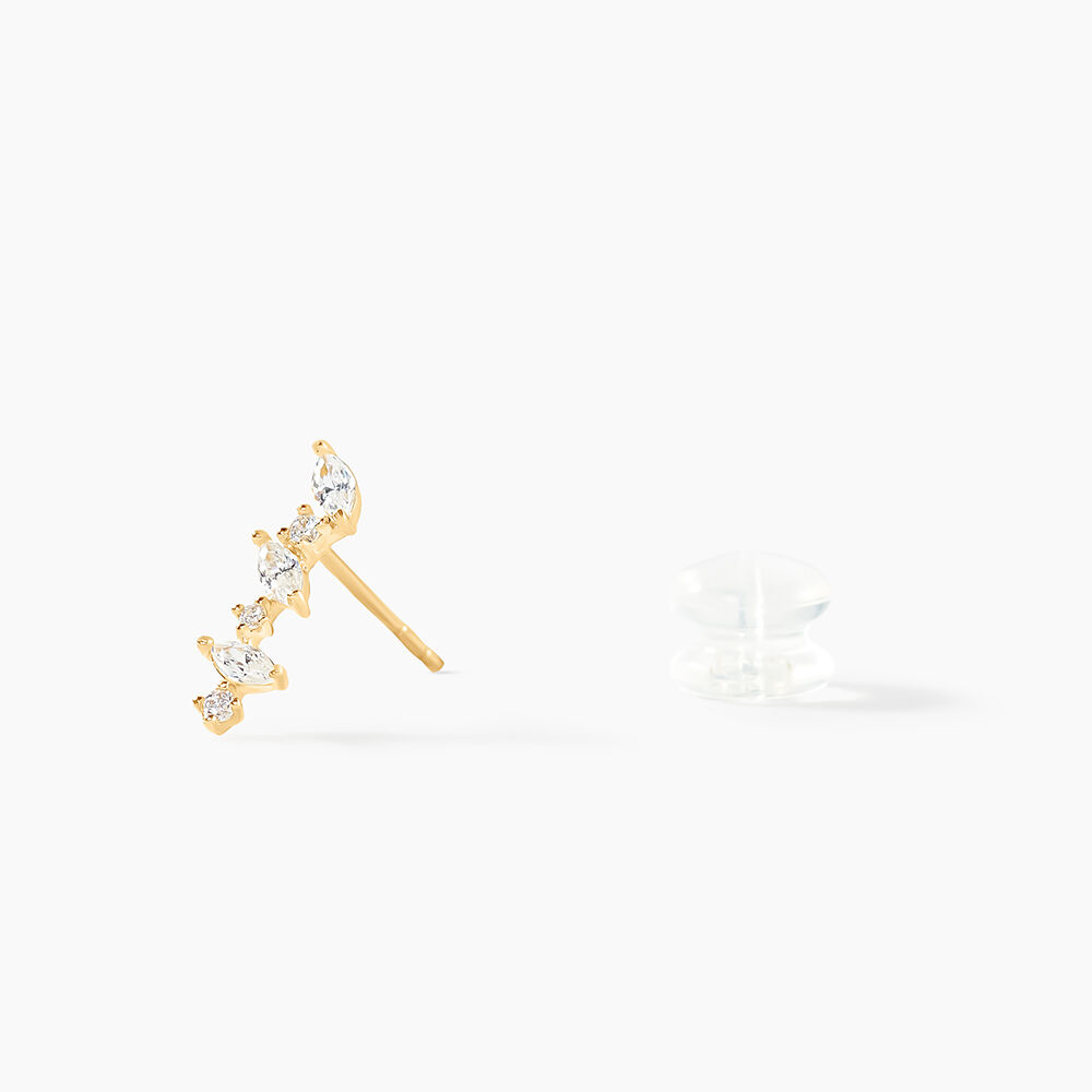 Boucles D'oreilles Puces Or Jaune Fortunella Oxydes De Zirconium - Puces Femme | Marc Orian