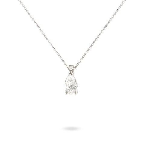 Collier Enis Or Blanc Oxyde De Zirconium Et Olivine - Colliers avec pierres Femme | Marc Orian