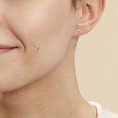 Boucles D'oreilles Puces Eddie Or Blanc Oxyde De Zirconium - Clous d'oreilles Femme | Marc Orian
