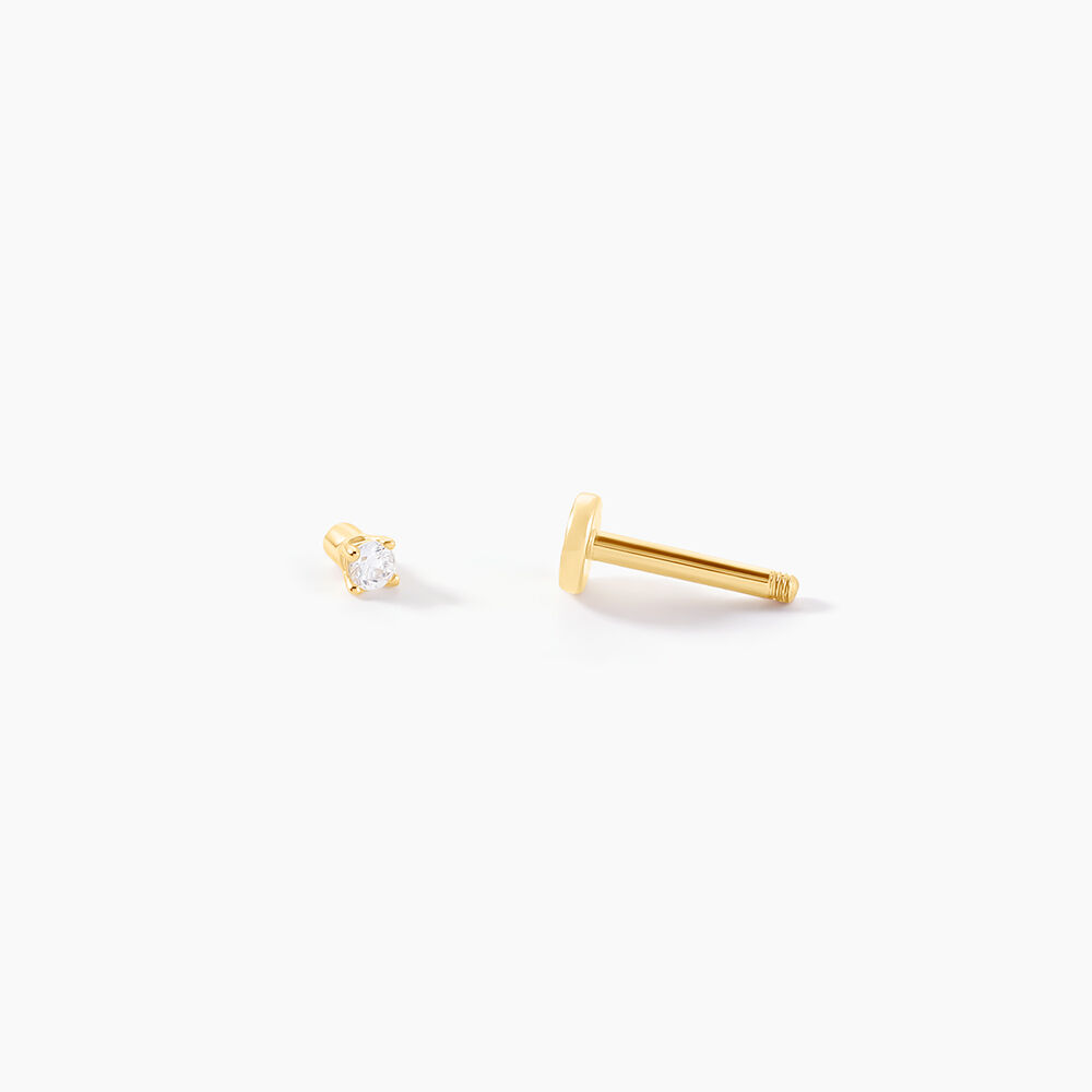 Piercing De Labret Or Jaune Catala Oxyde De Zirconium - Piercing Conch Femme | Marc Orian