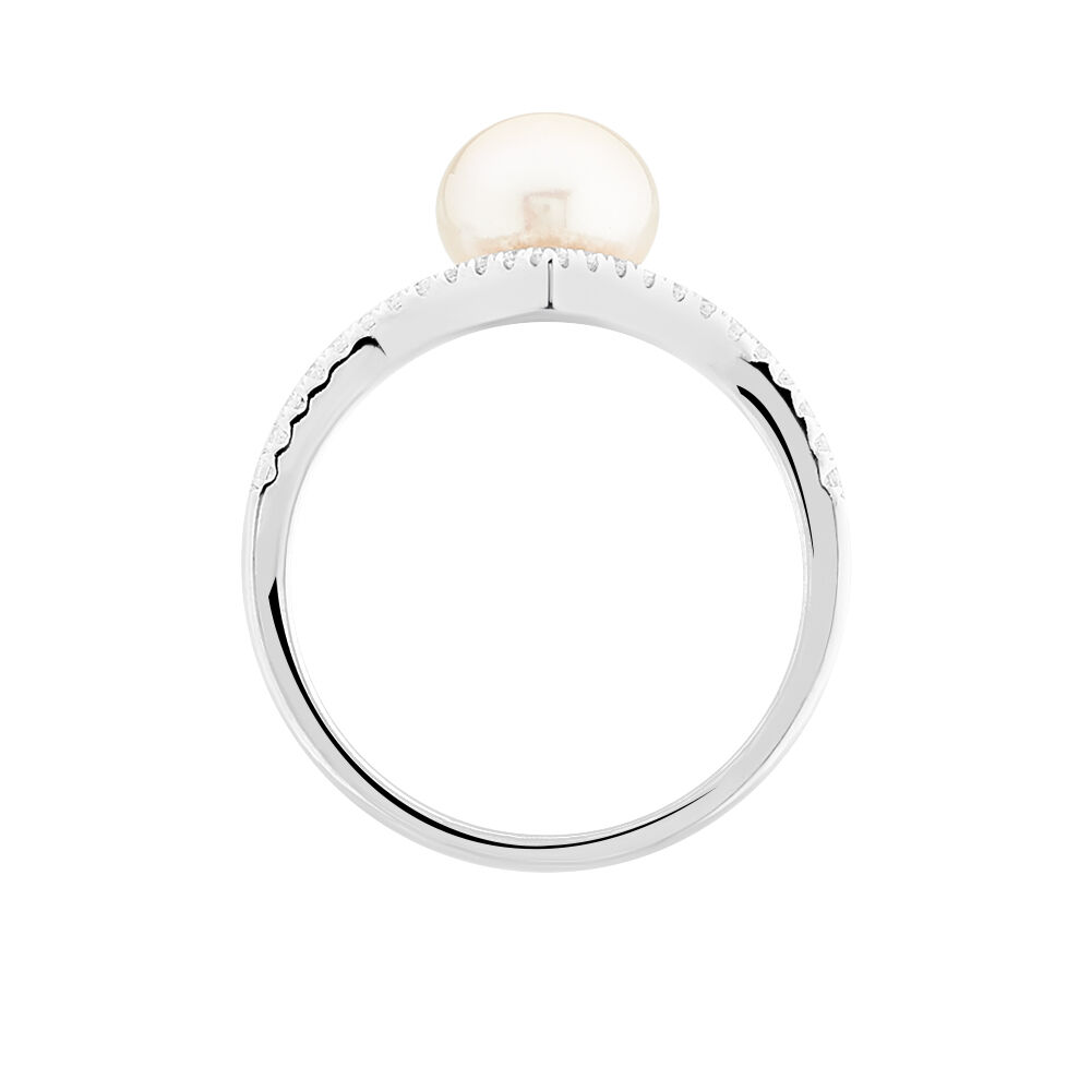 Bague Harini Argent Blanc Perle De Culture Et Oxyde De Zirconium - Bijoux fantaisie Femme | Marc Orian