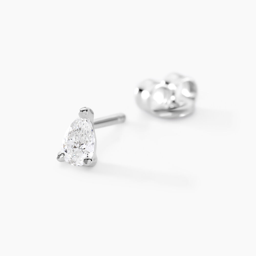 Boucles D'oreilles Puces Marsha Argent Blanc Diamant Synthétique - Puces Femme | Marc Orian