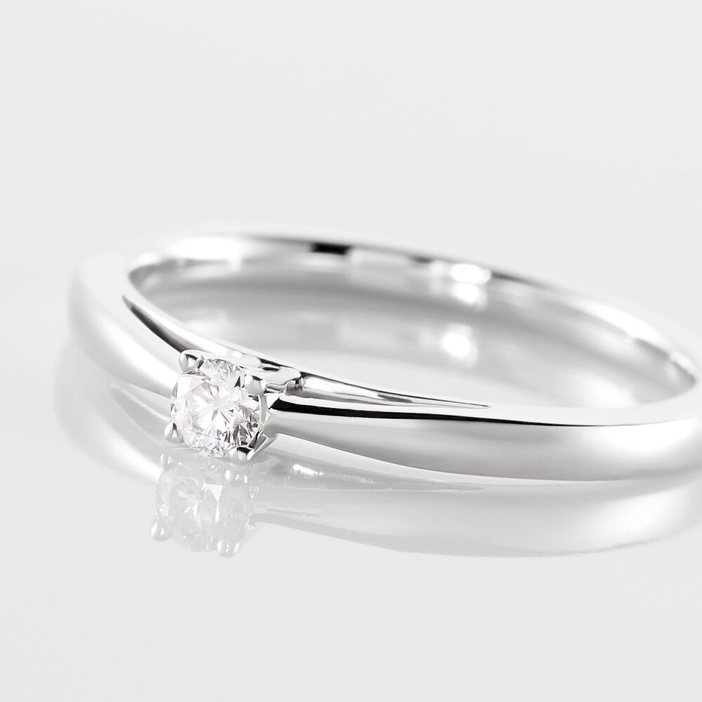 Bague Solitaire Iris Or Blanc Diamant -  Femme | Marc Orian