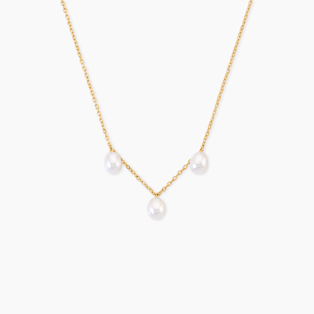 Collier Thanya Argent Dor&eacute; A L'Or 750/1000 Perle De Culture - Colliers avec pierres Femme | Marc Orian