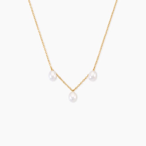 Collier Thanya Argent Dor&eacute; A L'Or 750/1000 Perle De Culture - Colliers avec pierres Femme | Marc Orian