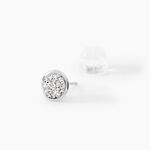 Boucles D'oreilles Puces Or Blanc Strass - Puces Femme | Marc Orian