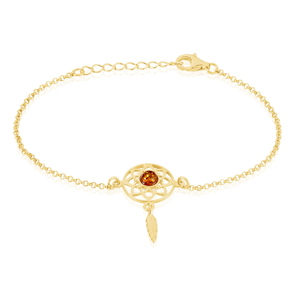 Bracelet Argent Doré Lona Ambre - Bracelets chaînes Femme | Marc Orian