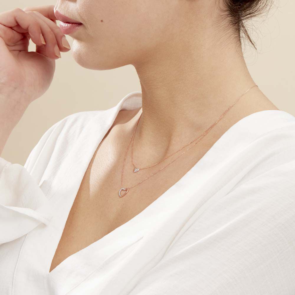 Collier Emilia Or Rose Diamant - Colliers multirangs Femme | Marc Orian