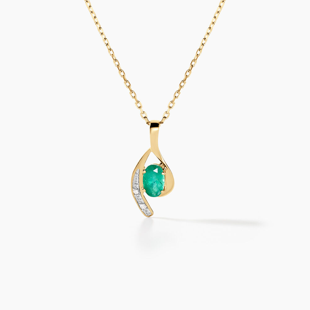 Collier Emotion Or Jaune Emeraude Diamant - Colliers avec pierres Femme | Marc Orian