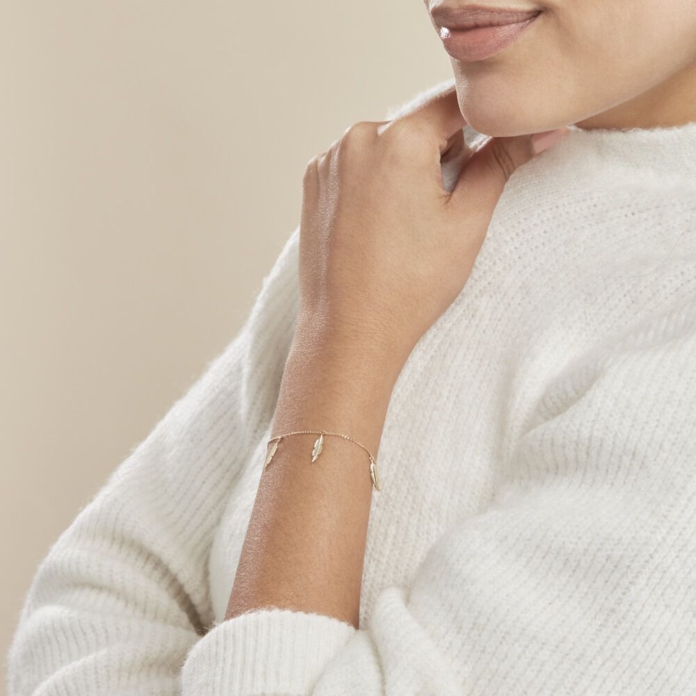 Bracelet Indian Nature Feuilles Or Jaune -  Femme | Marc Orian